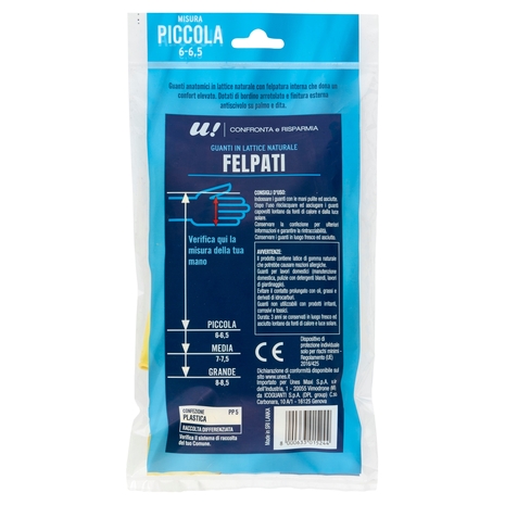 Guanti Felpati in Lattice Naturale 1 Paio Misura Piccola U! Confronta e Risparmia